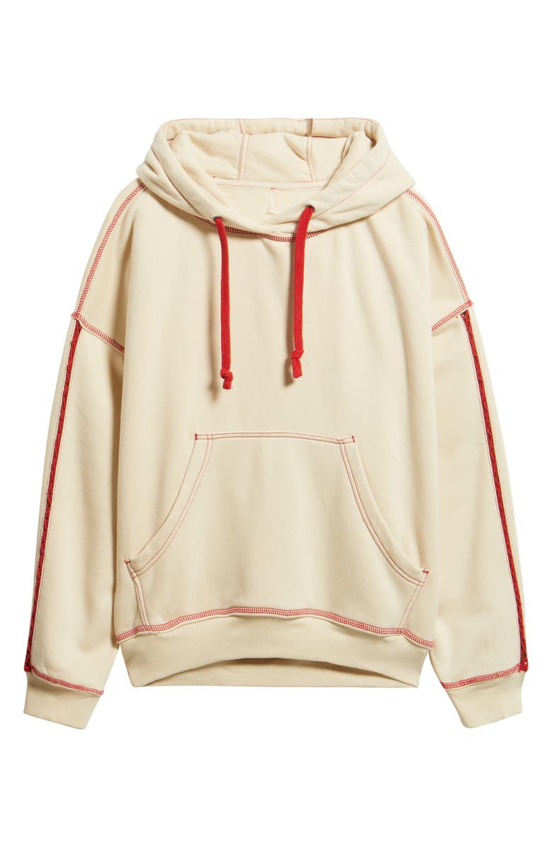 Free People Final Call Cotton Blend Hoodie, Alternate, color, Ballet Slipper Flora
