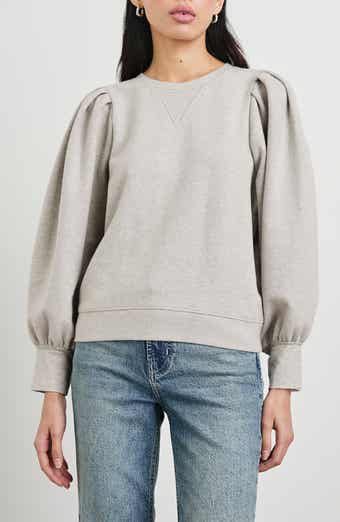 Tiffany Balloon Sleeve Cotton Sweatshirt