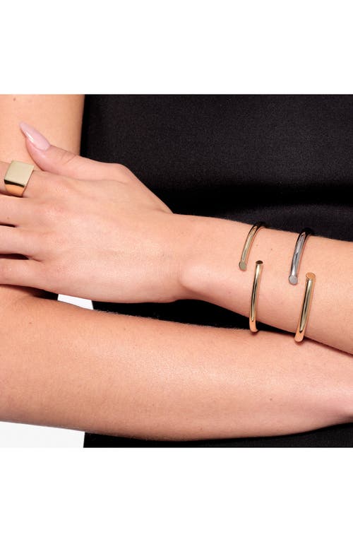 Lana Two-tone Layered Edge Bangle Bracelet In Gold/siver