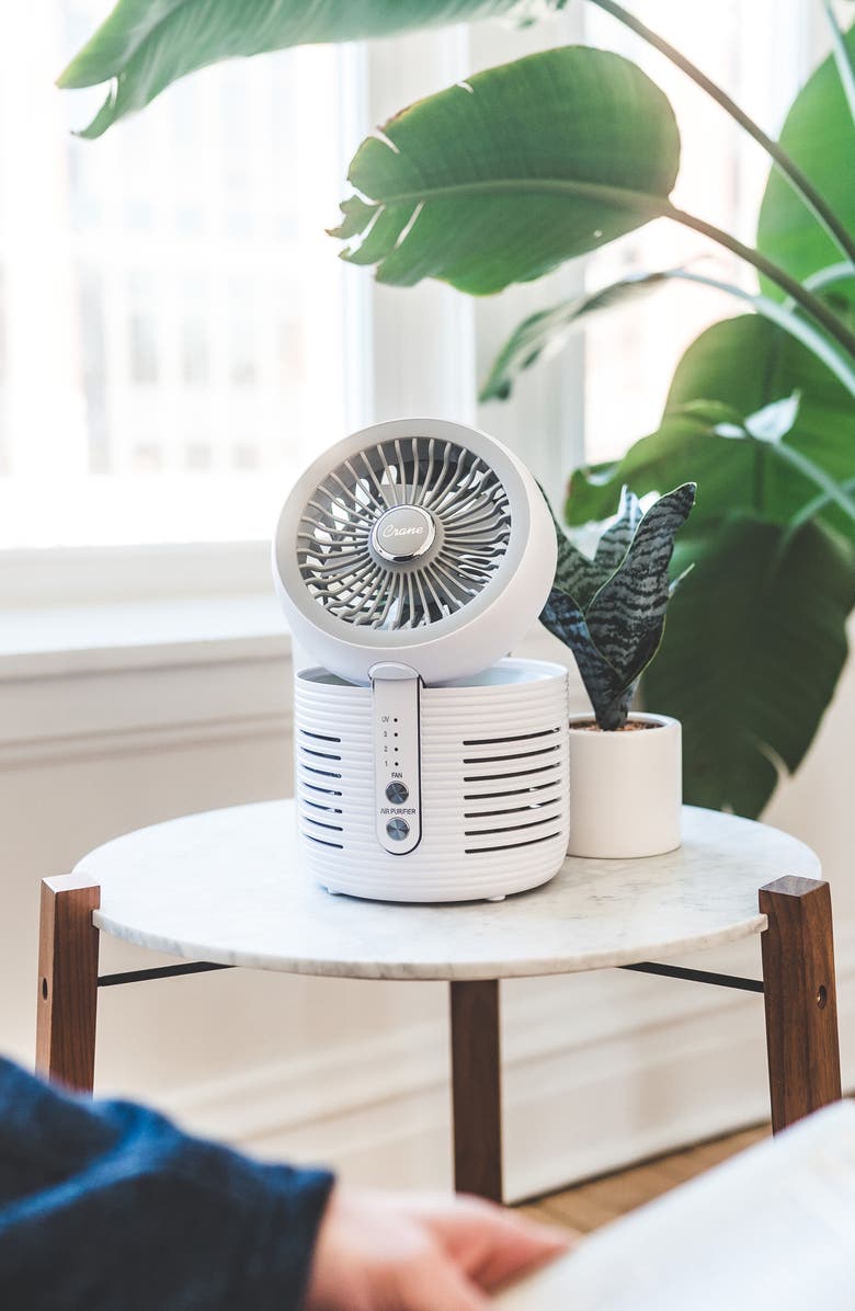 Crane Air Desktop Air Purifier, Alternate, color, White