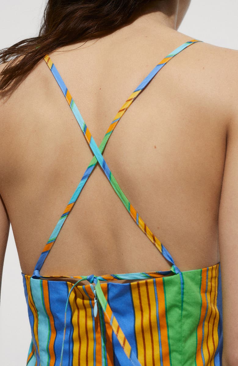 MANGO Stripe Cotton Mini Sundress, Alternate, color, 