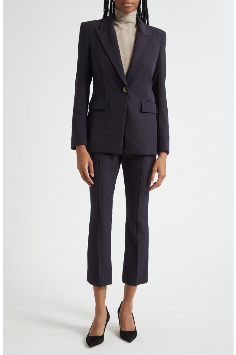 Dell Pintuck Pleat Crop Pants, Alternate, color, NAVY