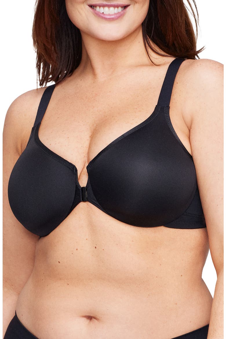 WonderWire® Front Close Underwire Sports Bra, Main, color, BLACK
