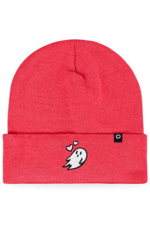 Dalix Heartly Ghost Beanie In Neon Pink