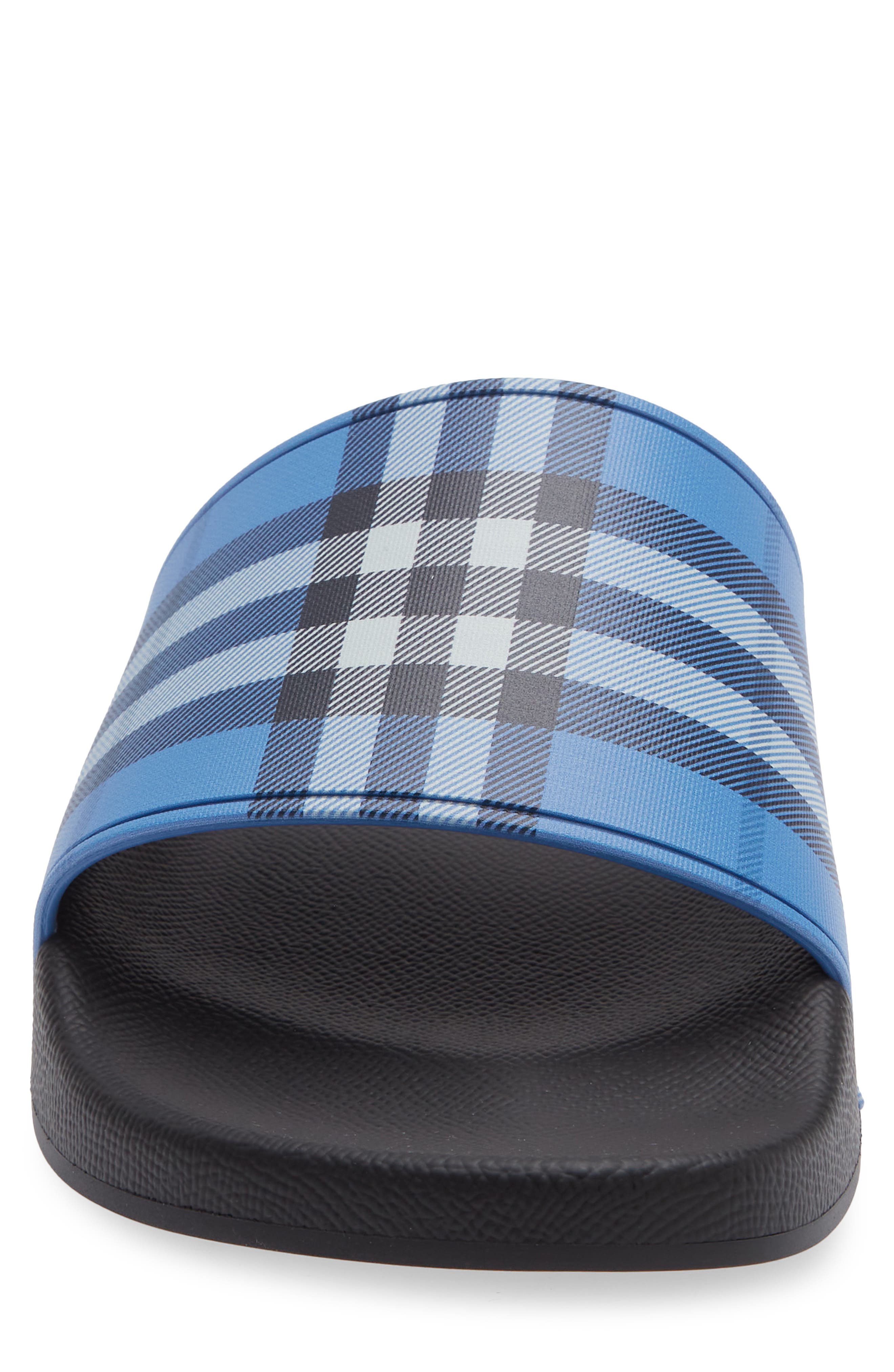 Burberry Furley Check Slide Sandal, Alternate, color, Cornflower Blu Ip Ck