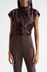 Veronica Beard Leilany Tie Neck Silk Top