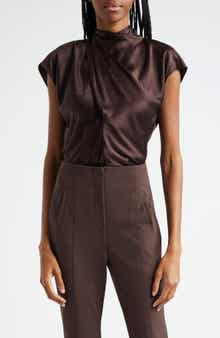 Veronica Beard Leilany Tie Neck Silk Top