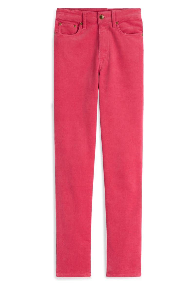 High Waist Corduroy Slim Straight Leg Jeans, Alternate, color, CHERRY BLUSH