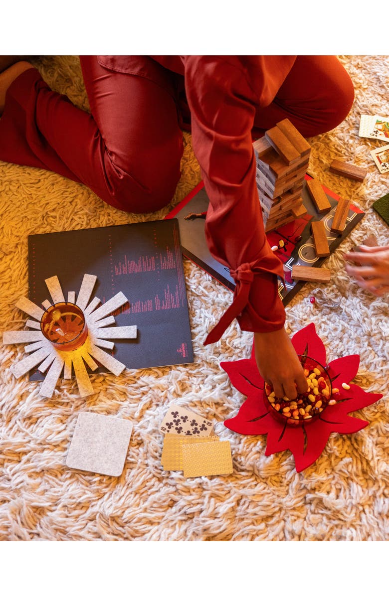 Graf Lantz Merino Wool Pointseta Trivet, Alternate, color, Red