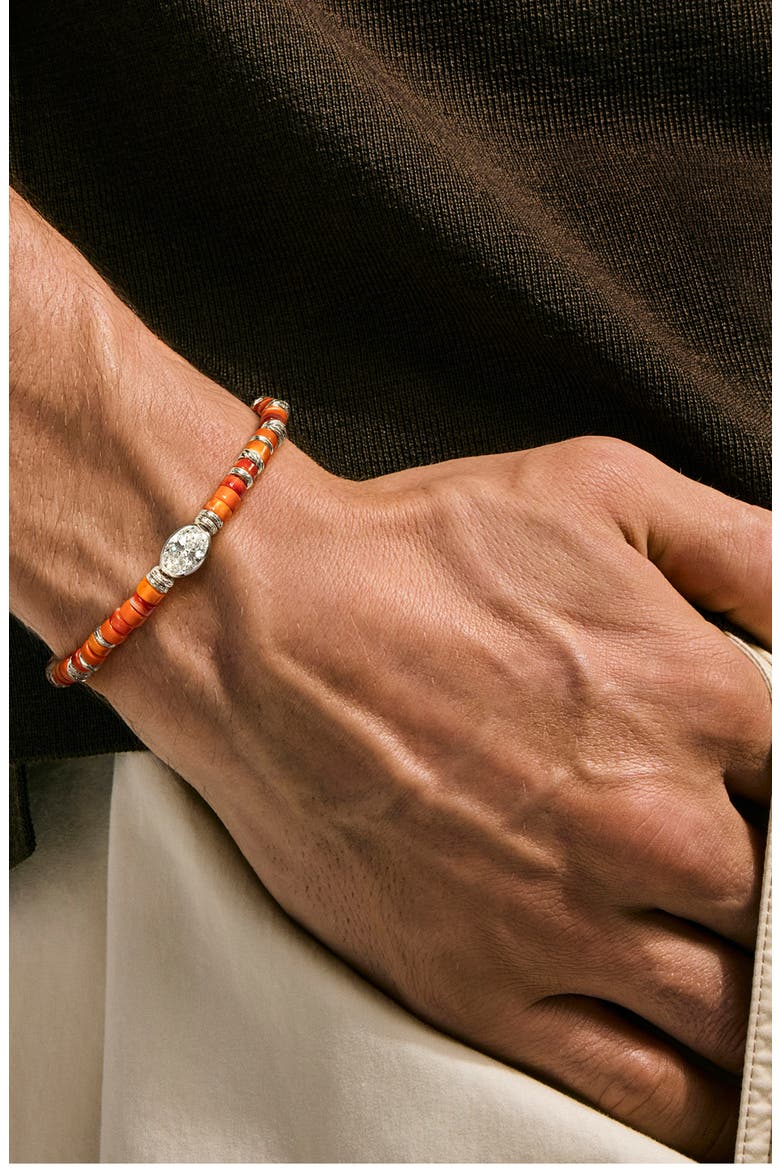 JH Lovestruck Diamond Heishi Bracelet, Alternate, color, ORANGE OYSTER SHELL