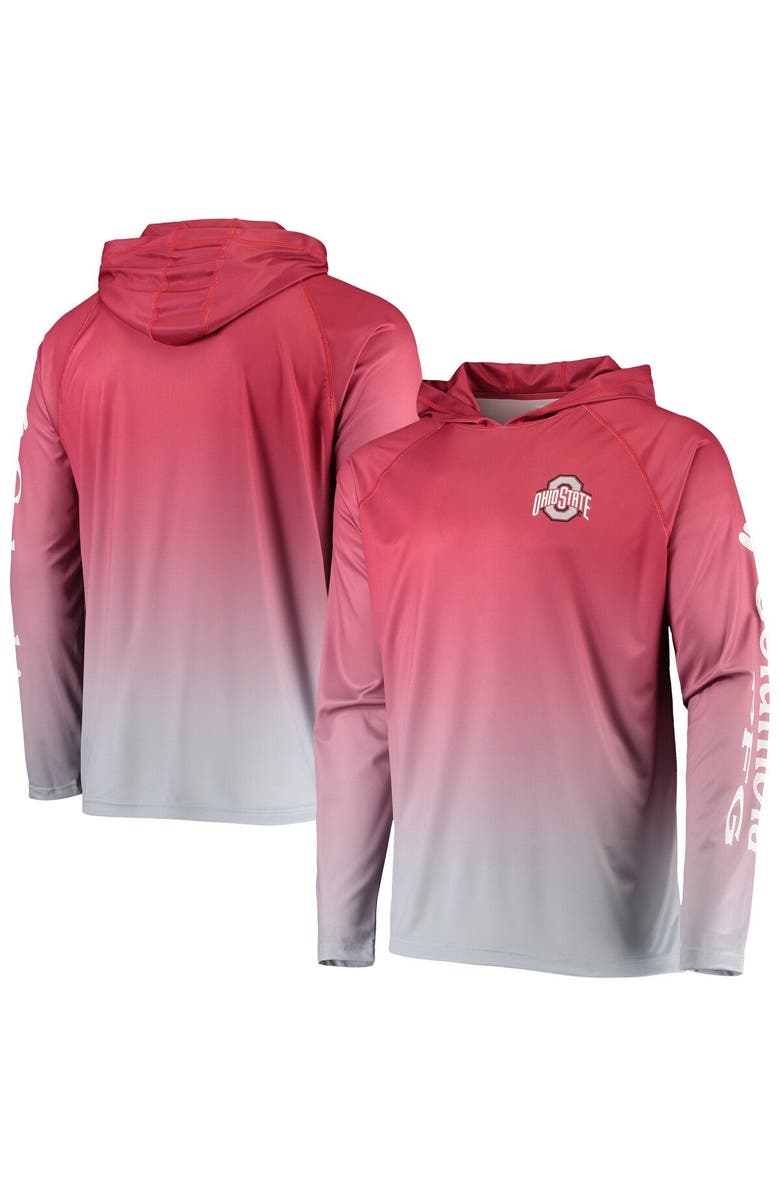 Columbia Men's Columbia PFG Scarlet Ohio State Buckeyes Terminal Tackle Omni-Shade UPF 50 Long Sleeve Hooded Top, Alternate, color, Scarlet