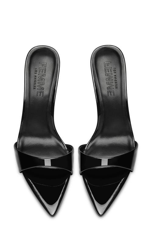 Femme La Marseille Pointed Toe Slide Sandal In Black