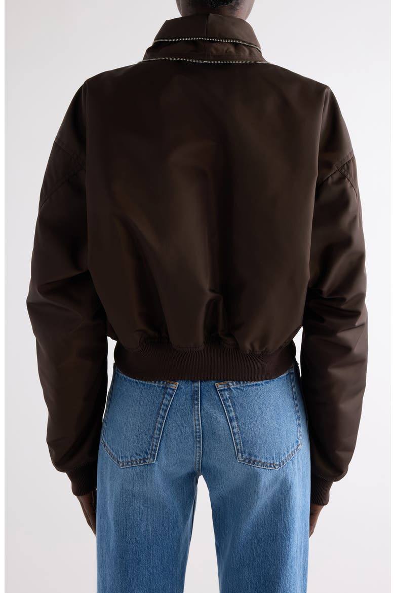 Zip Shawl Collar Bomber Jacket, Alternate, color, BROWN