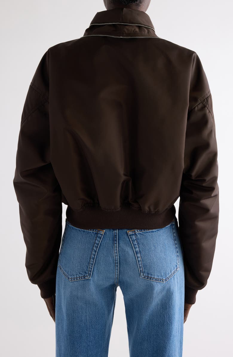 Givenchy Zip Shawl Collar Bomber Jacket, Alternate, color, Brown