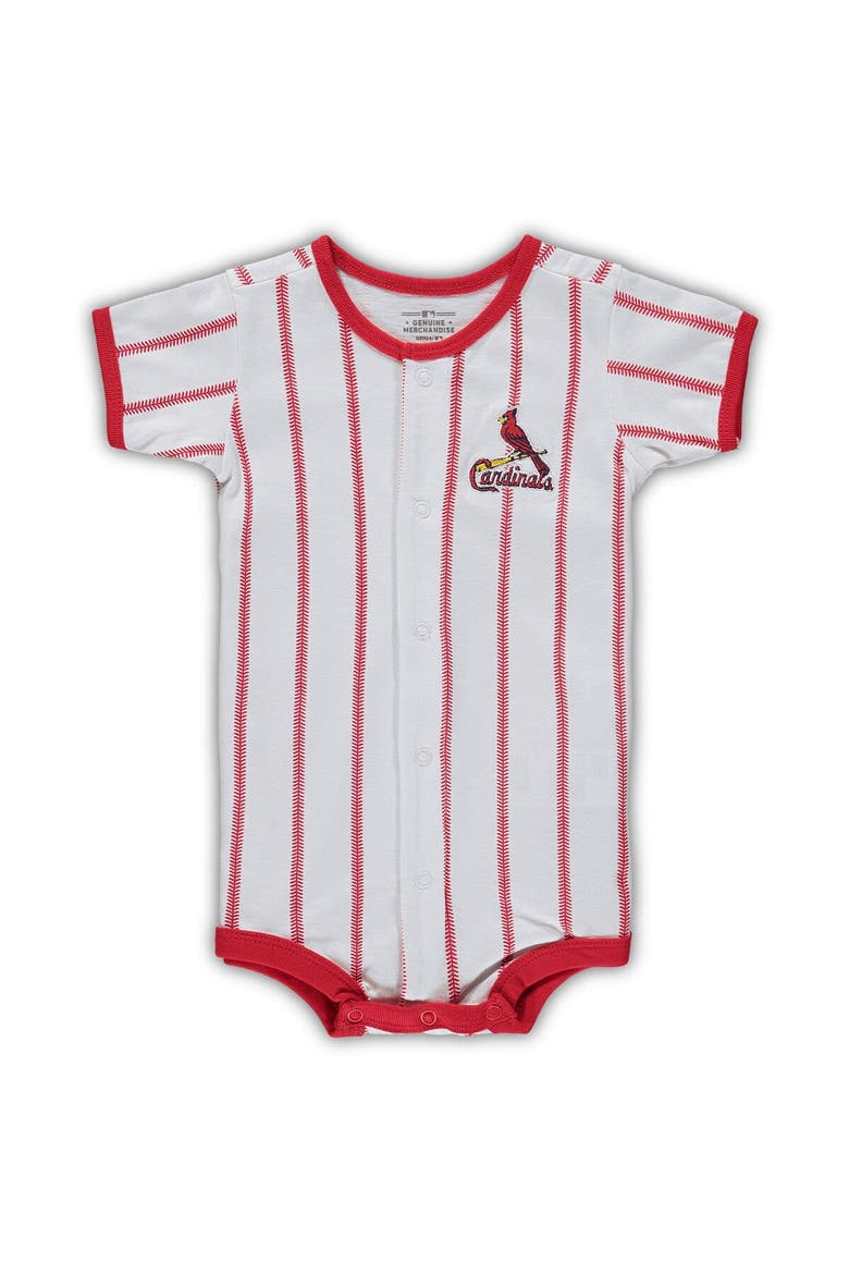 Infant White St. Louis Cardinals Pinstripe Power Hitter Coverall, Alternate, color, White