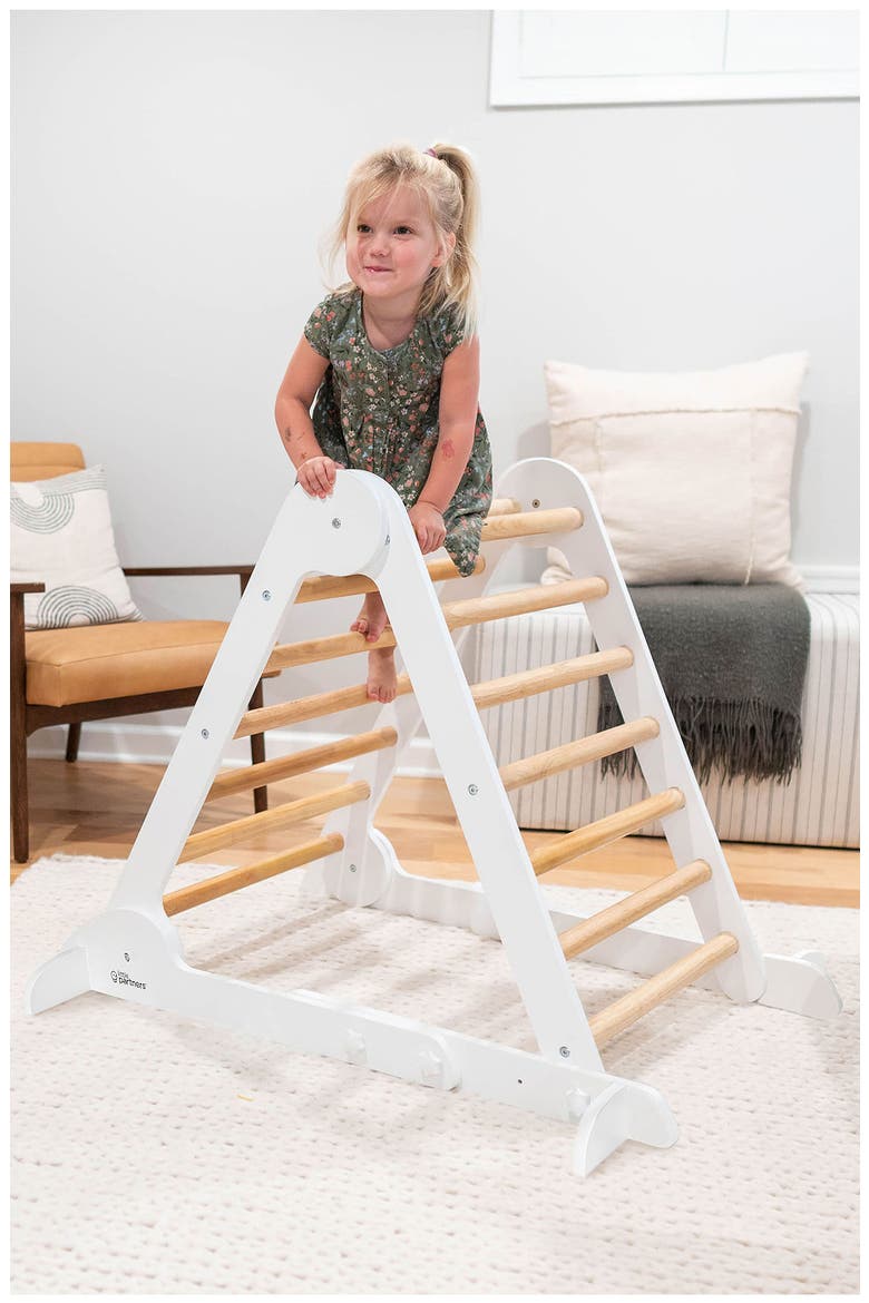 Kids' Learn 'N' Climb Wooden Triangle, Alternate, color, SOFT WHITE W/ NATURAL