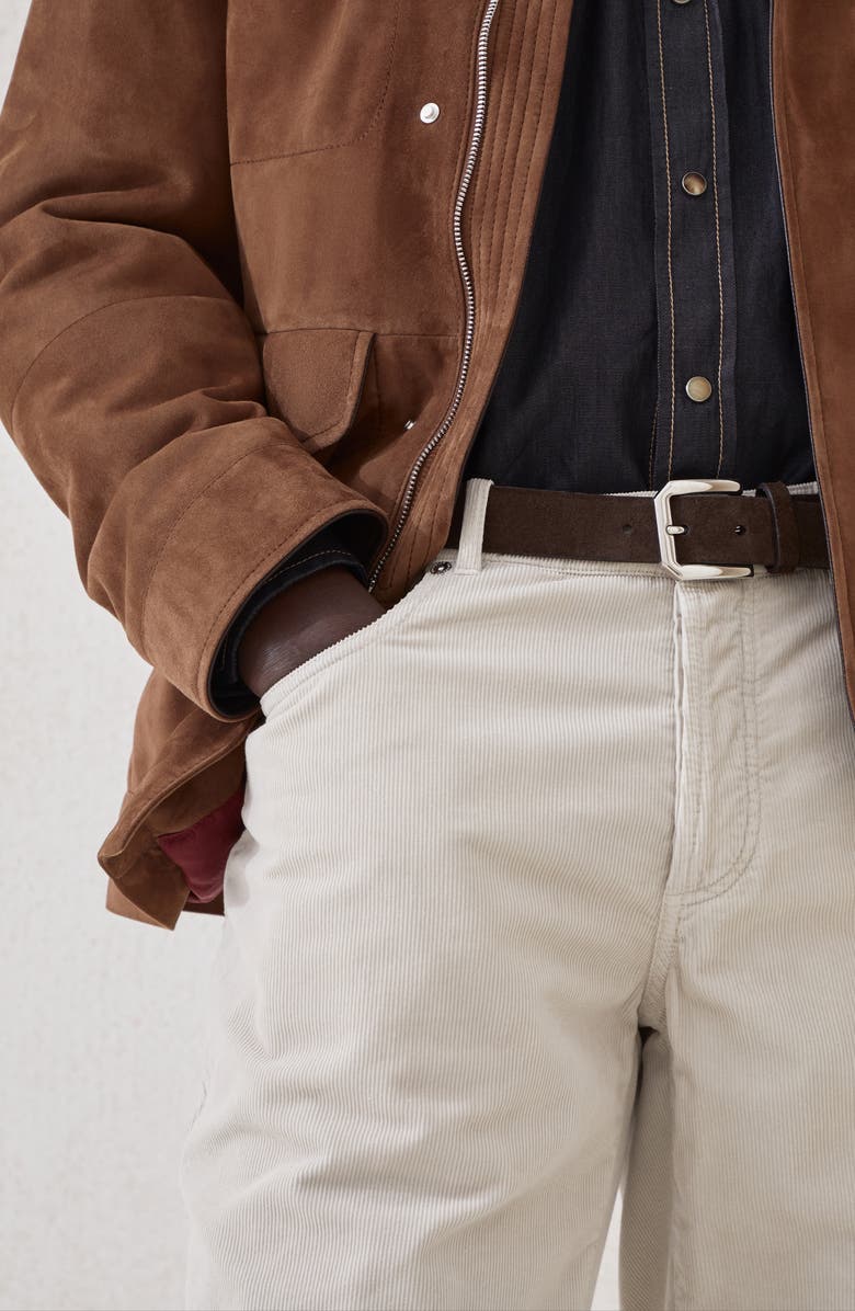 Brunello Cucinelli Leather belt, Alternate, color, Rust Brown