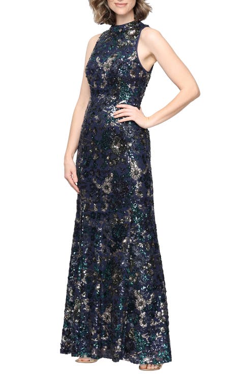 Sequin Sleeveless Mermaid Gown