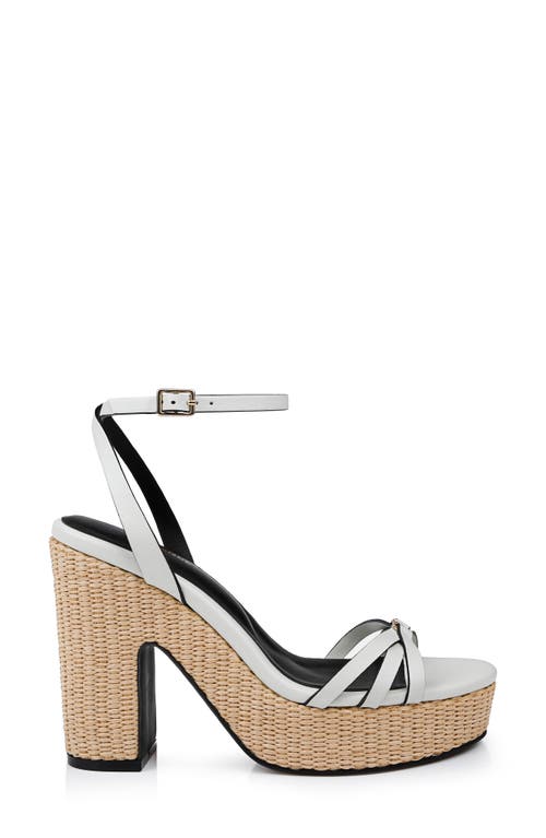 L'agence Genevra Ankle Strap Platform Sandal In White