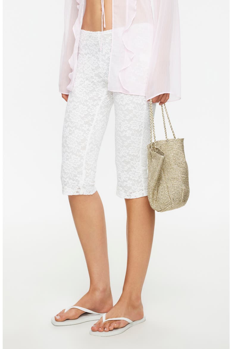 Babydoll Lace Capri Pants, Alternate, color, IVORY