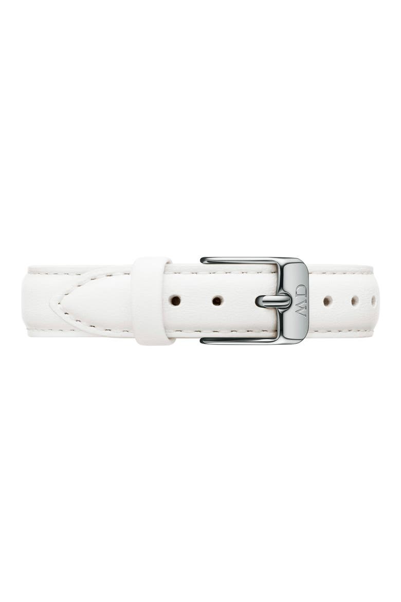 Classic Petite Bondi Leather Strap Watch, 28mm, Alternate, color, WHITE/ SILVER