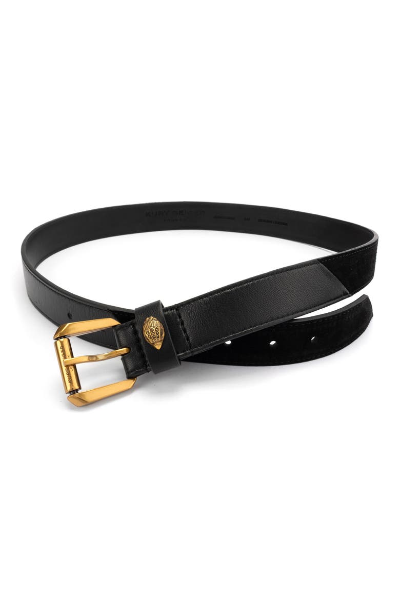 Kensington Patchwork Leather Belt, Alternate, color, BLACK ANTIQUE BRASS