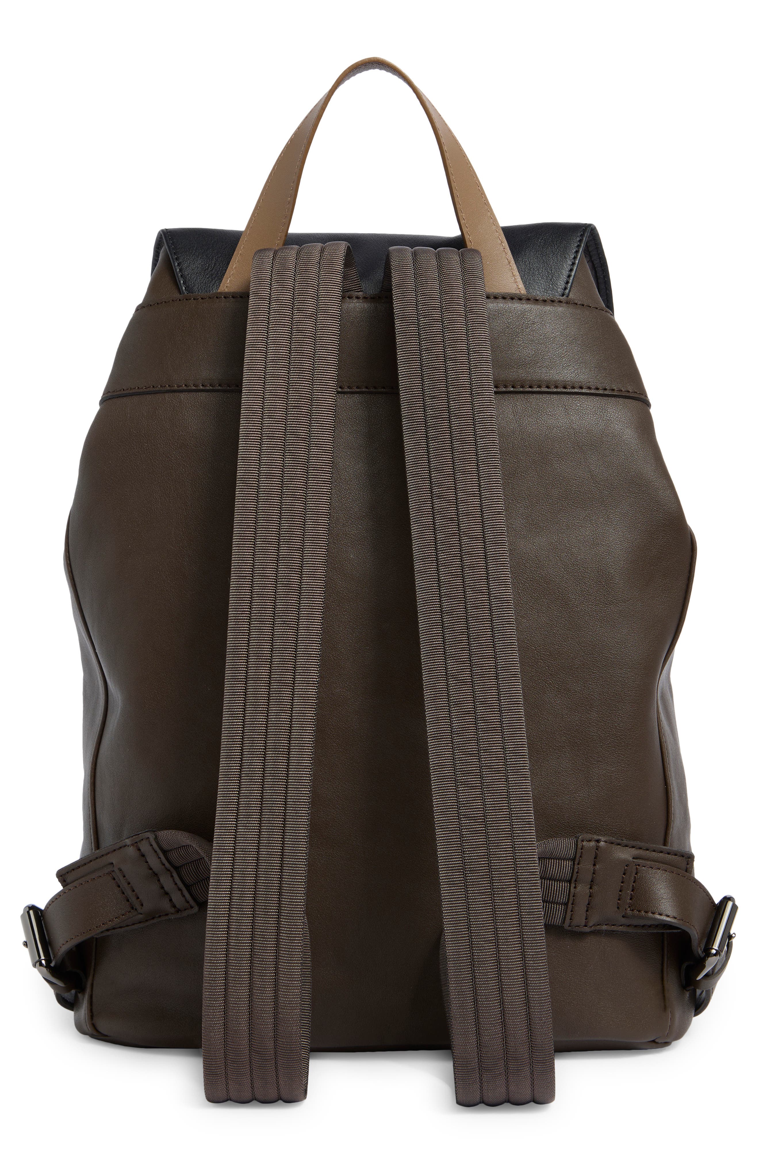 Longchamp Medium 3D Colorblock Leather Backpack, Alternate, color, Terra