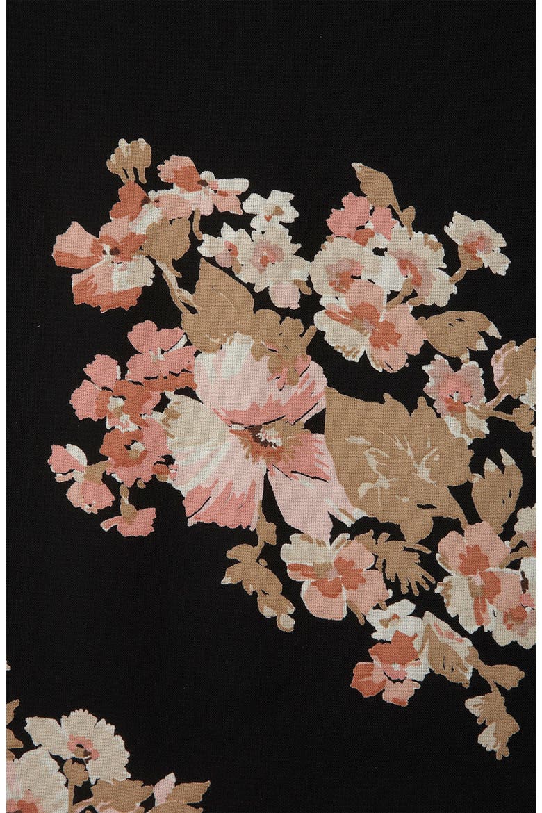 Floral Print Cutout Back Maternity Tunic, Alternate, color, BLACK