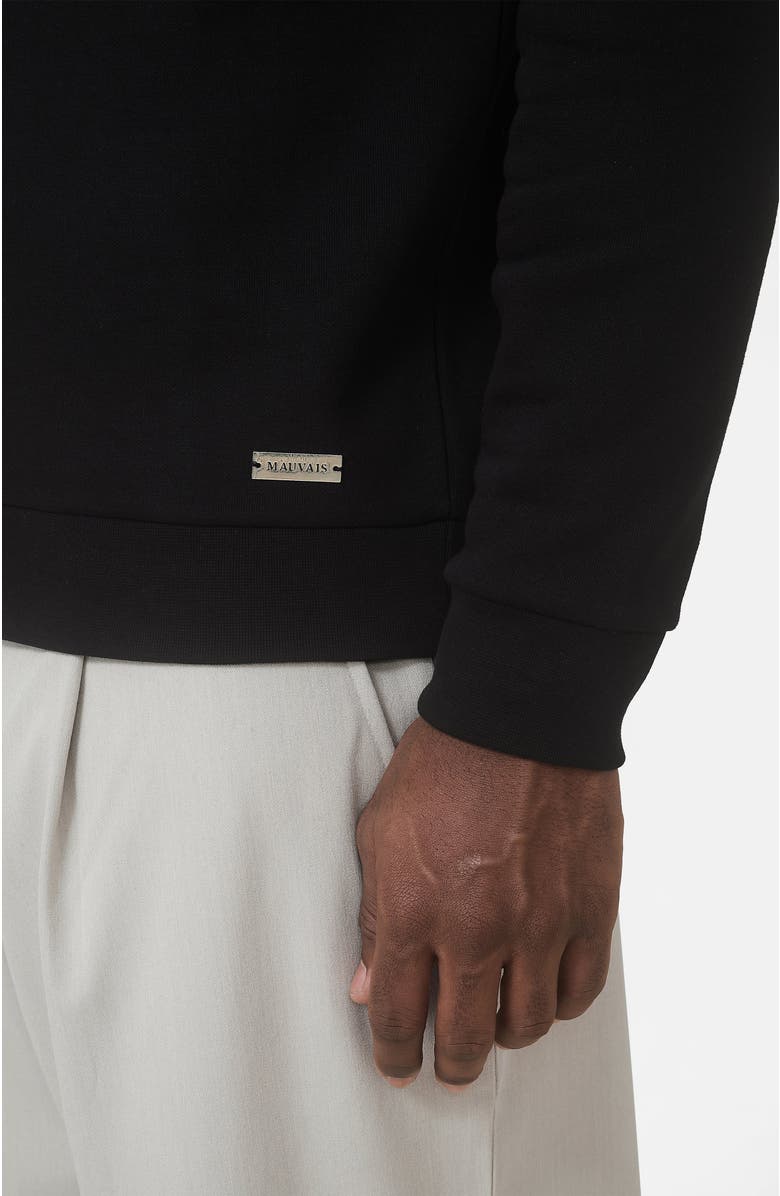 MAUVAIS Ricamo Regular Logo Crew Sweatshirt, Alternate, color, Black