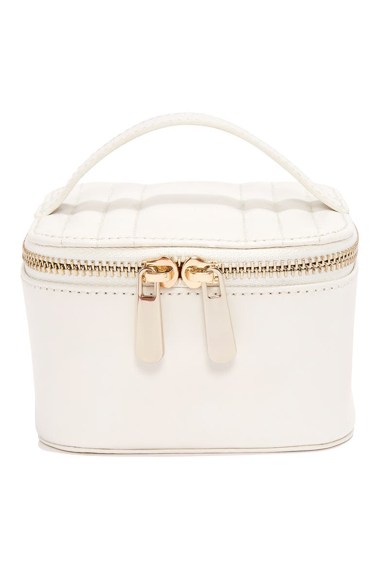 Maria Zip Jewelry Cube, Main, color, WHITE