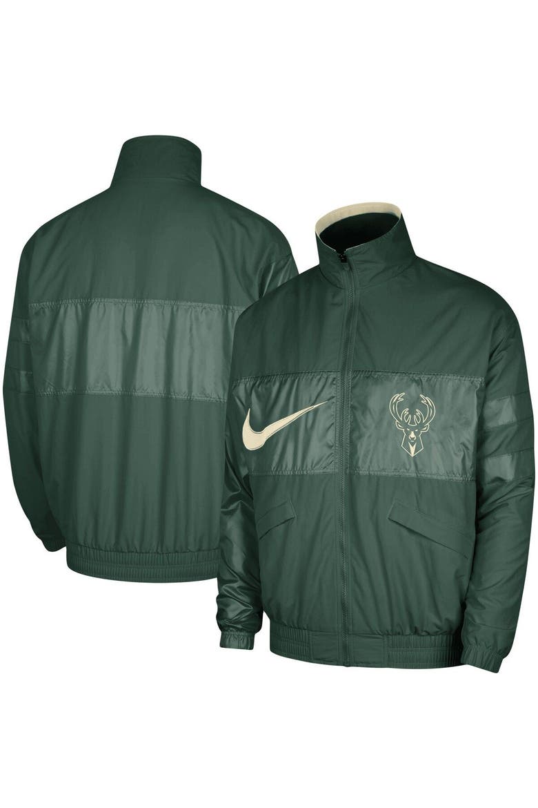 Men's Nike Hunter Green Milwaukee Bucks Courtside Versus Capsule Full-Zip Jacket, Main, color, Hunter Green