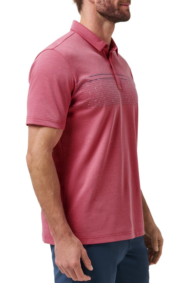 Final Call Chest Stripe Piqué Polo, Alternate, color, ROSE WINE