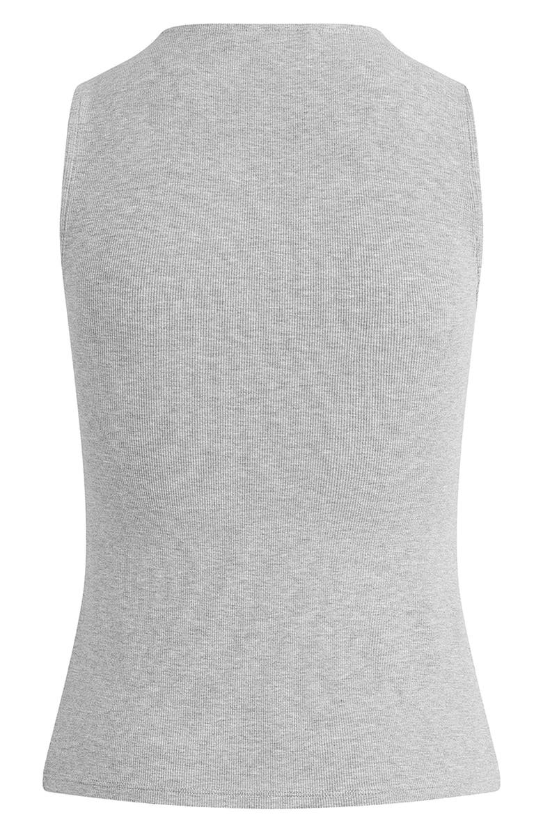 Favorite Daughter The Good Luck Rib Button-Up Cutout Top, Alternate, color, Melange Grey