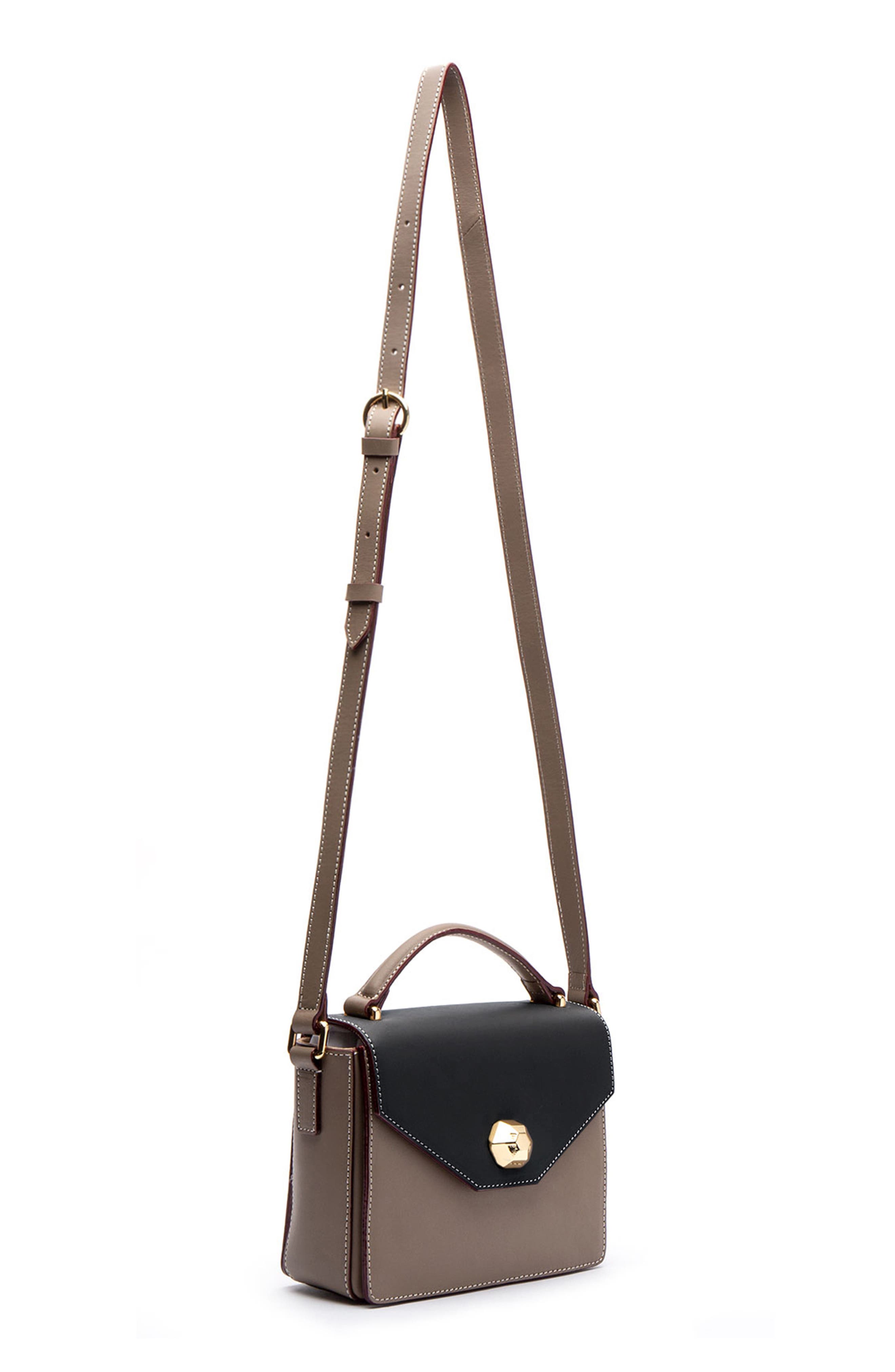 Mini Midge Leather Crossbody Bag, Alternate, color, GREY/ INK