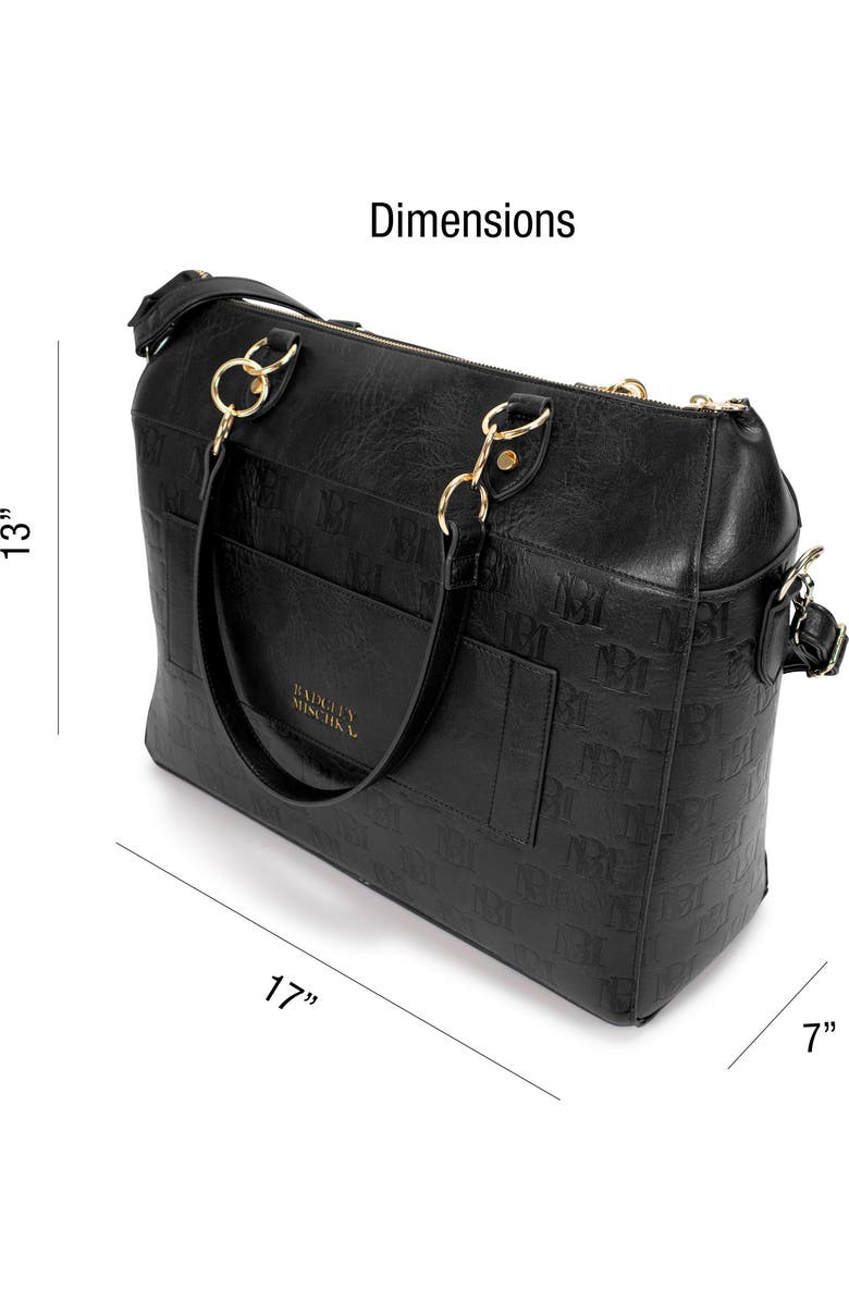 BADGLEY MISCHKA Madalyn Vegan Leather Weekender Duffel Bag, Alternate, color, Black