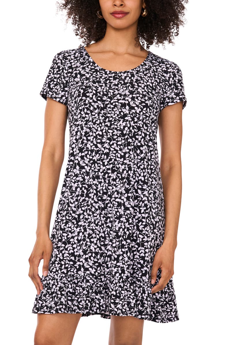 Halogen<sup>®</sup> Short Sleeve Flounce Hem Minidress, Alternate, color,