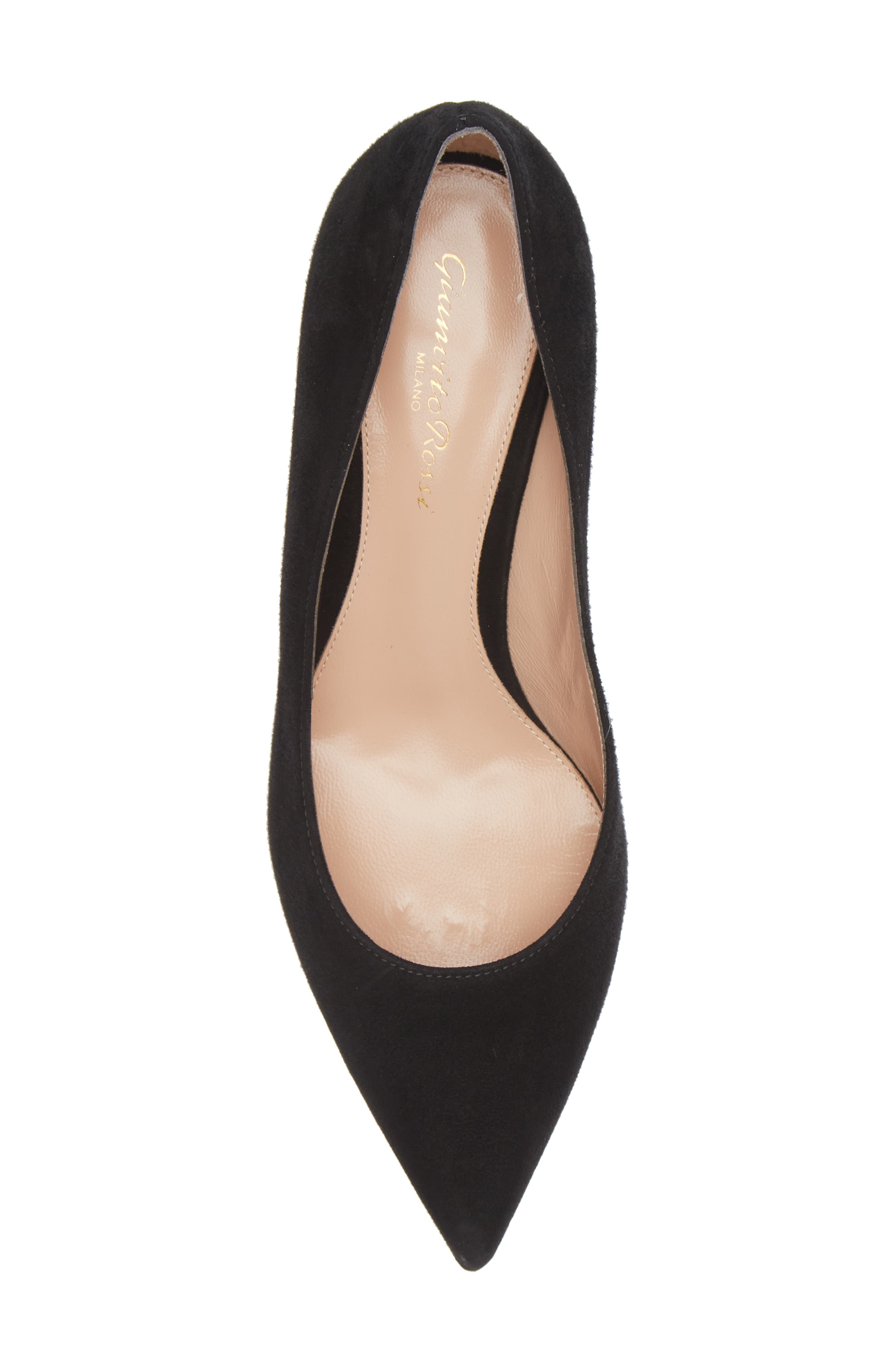 Gianvito Rossi Kitten Heel Pointed Toe Pump, Alternate, color, Black