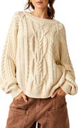 Free People Frankie Cable Cotton Sweater
