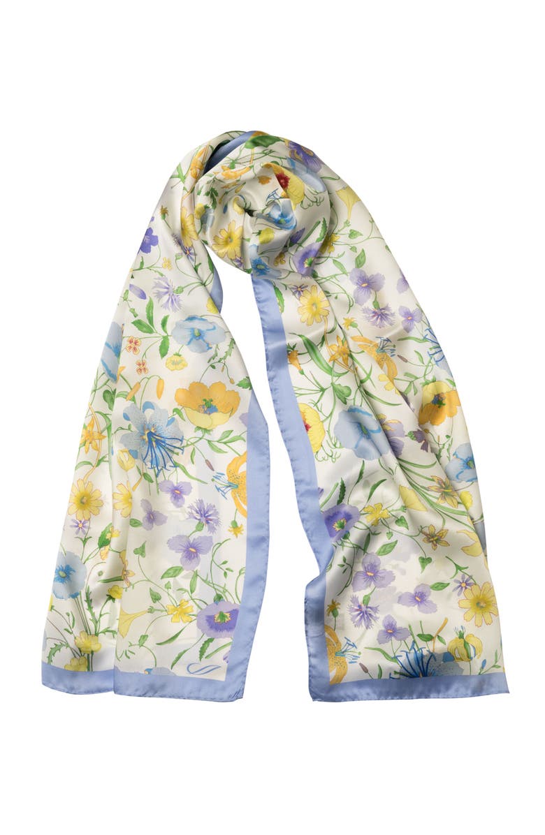 Elizabetta Primavera - Long Satin Silk Scarf for Women, Main, color, 