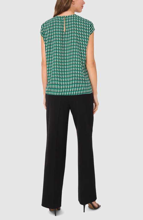 Halogen ® Geo Print Cap Sleeve Shell In Pine Needle Green