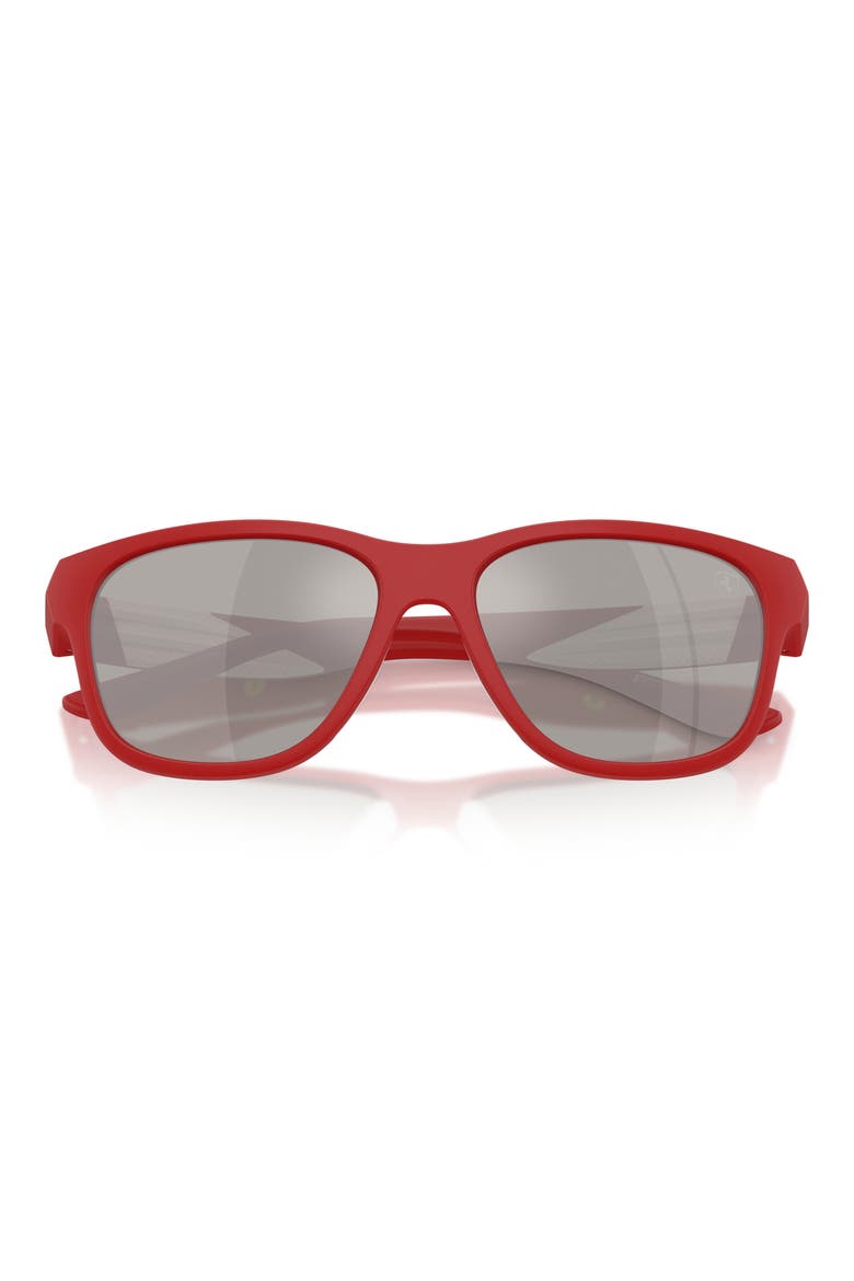57mm Pillow Sunglasses, Alternate, color, RED MATTE / GREY MIRROR