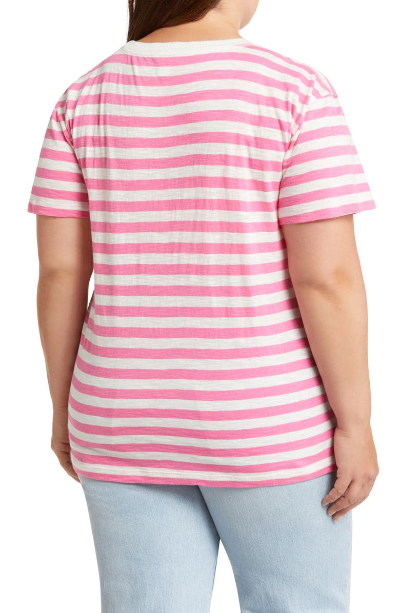 Caslon<sup>®</sup> Stripe Heart Embellished Organic Cotton T-Shirt, Alternate, color,