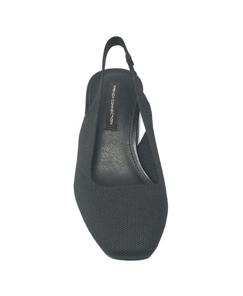 French Connection Ghana Womens Stretch Knit Slingback Heels In Black