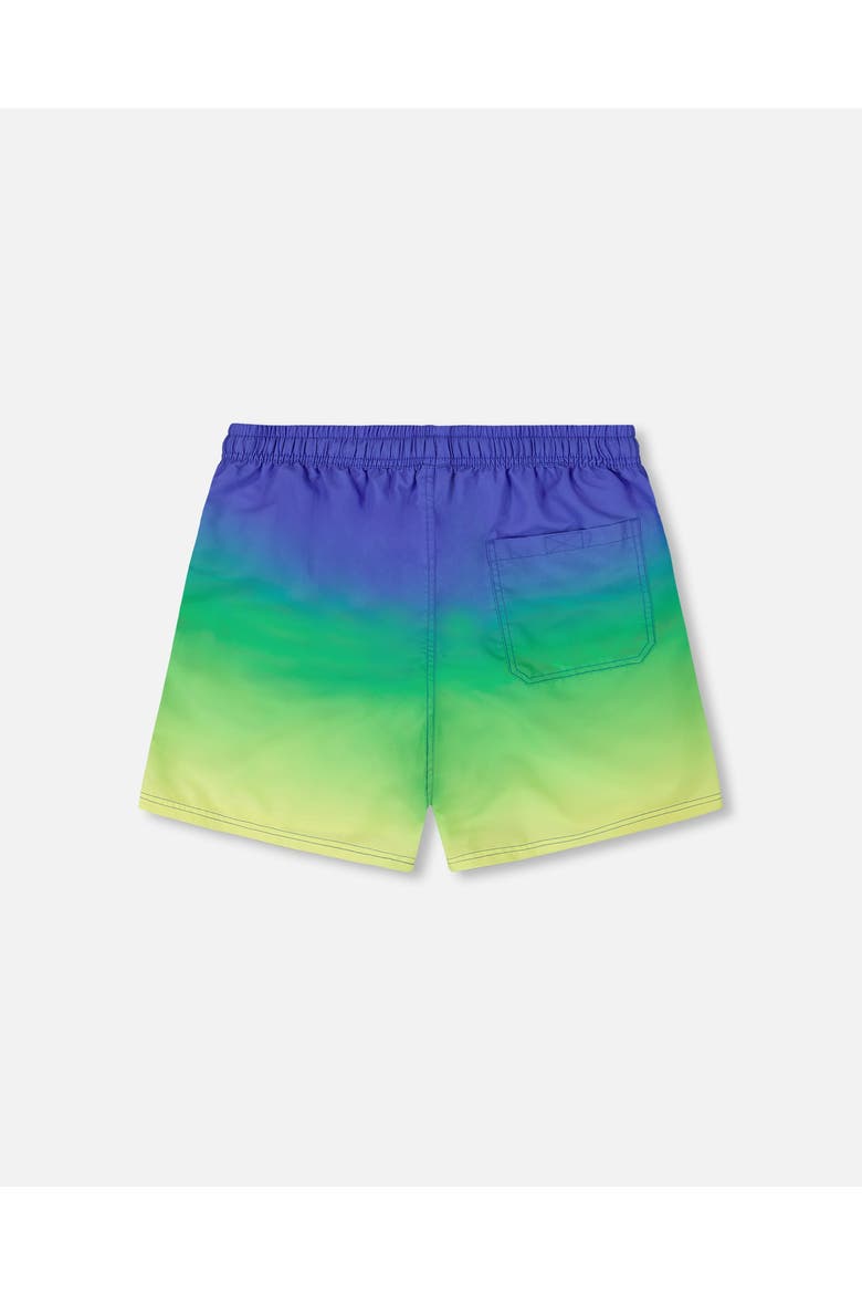 Men's Swim Trunks Blue, Green, And Lime Gradient, Alternate, color, Blue, Green, And Lime Gradient