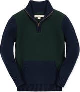 Hope & Henry Kids' Organic Half Zip Kanga Sweater