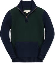 Hope & Henry Kids' Organic Half Zip Kanga Sweater