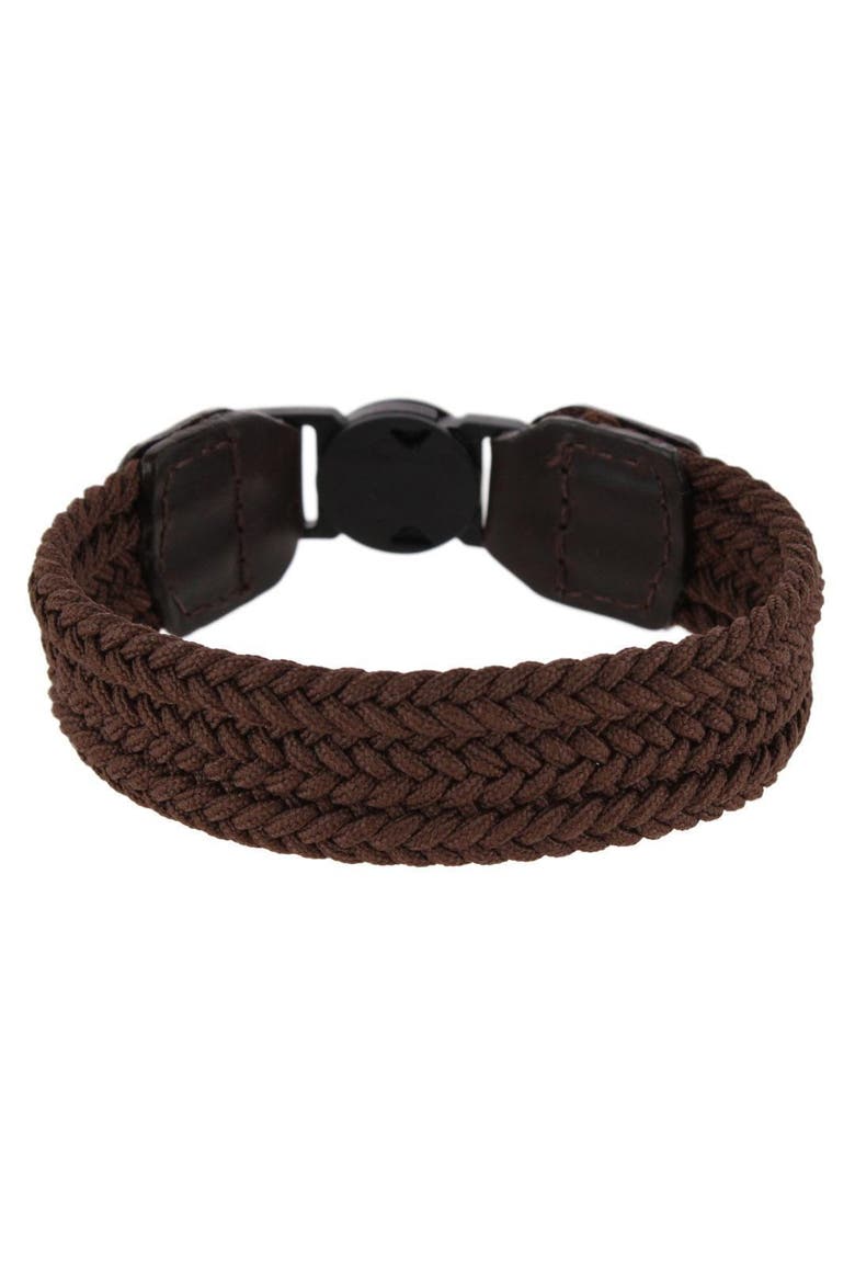 Brody 18mm Solid Color Braided Golf Bracelet, Main, color, Brown