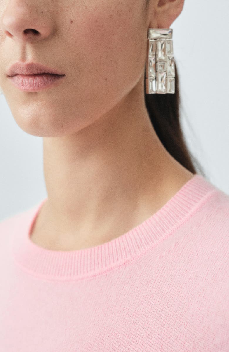 MANGO Selection Crewneck Cashmere Sweater, Alternate, color, Pink