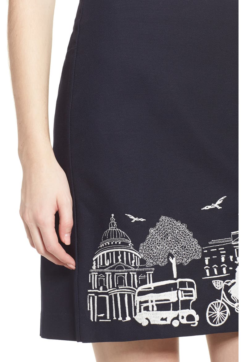Tilda Embroidered Cotton Skirt, Alternate, color, NAVY