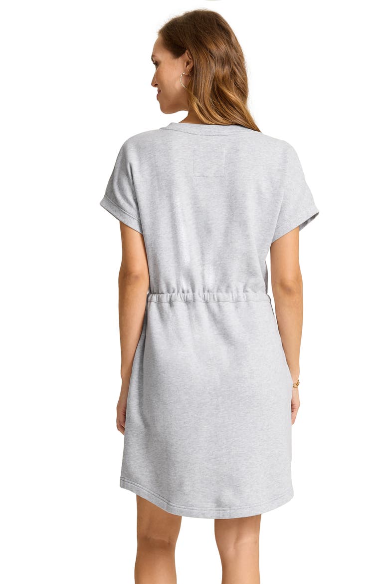 Marina del Mar Cotton Fleece V-Neck Dress, Alternate, color, SUMMER GREY HEATHER